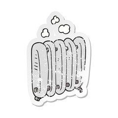 retro distressed sticker of a cartoon radiator