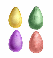 Hand drawn  Easter egg isolated on white spring