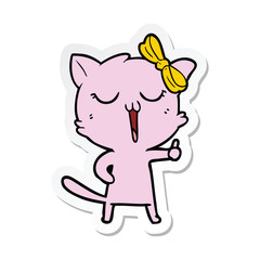 sticker of a cartoon cat