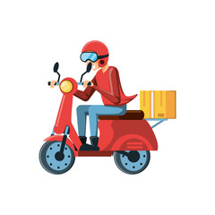 delivery worker in motorcycle