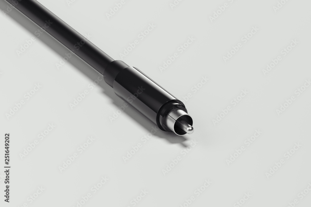 Poster black realistic rsa cable isolated on white background. 3d rendering
