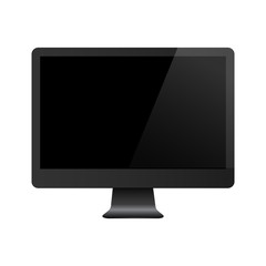 Computer monitor with white black mock up. Vector