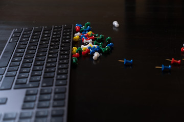 Photos of Office supplies with Space grey Magic keyboard!
