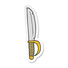 sticker of a cartoon knife