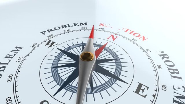 animation of compass pointing to solution