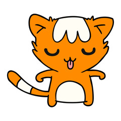 cartoon of a kawaii cute cat