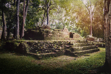 Ruins of residential area of Mayan Ruins - Copan Archaeological Site, Honduras
