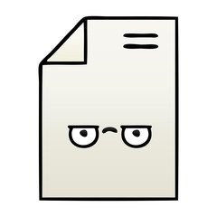 gradient shaded cartoon sheet of paper