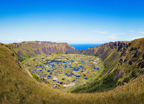 Rano Kau Volcano Crater - Easter Island, Chile
