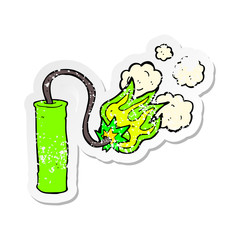 retro distressed sticker of a cartoon dynamite