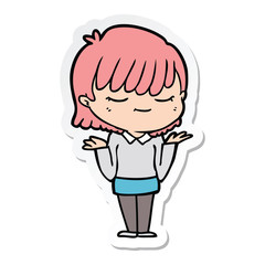 sticker of a cartoon woman