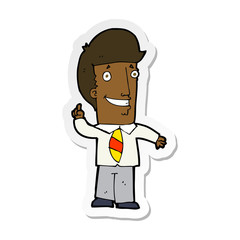 sticker of a cartoon office man with idea