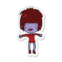 sticker of a cartoon vampire girl