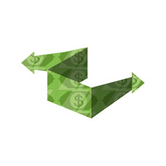 arrow of bills dollar money