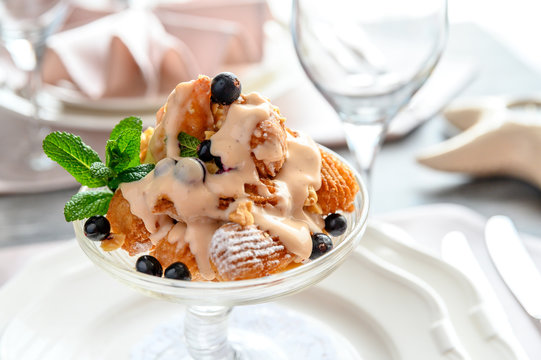 ice cream in the dish