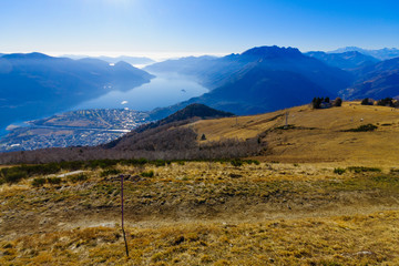 View of Locarno and Lake Maggiore from the Cardada-Cimetta mountain range