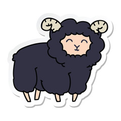 sticker of a quirky hand drawn cartoon ram