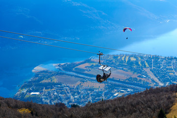 View of Locarno and Lake Maggiore from the Cardada-Cimetta mountain range