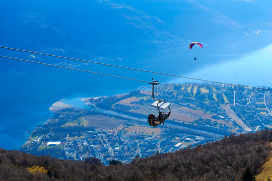 View of Locarno and Lake Maggiore from the Cardada-Cimetta mountain range