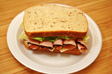 Healthy Ham Sandwich with Rye Bread