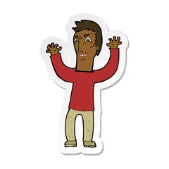 sticker of a cartoon angry man
