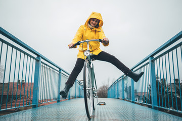 Cycling in the rainy day