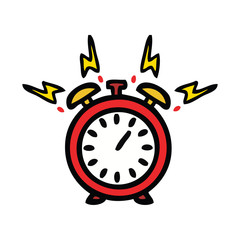 cute cartoon ringing alarm clock