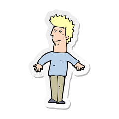 sticker of a cartoon stressed man