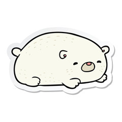sticker of a cartoon polar bear