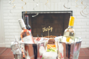 30th celebration straws in party glasses