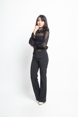 Full body of beautiful young asian woman.