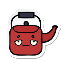 sticker of a cute cartoon kettle