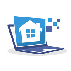 Vector icon illustration with digital media concept about housing property information