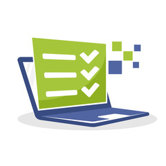 Vector illustration icon with the online survey business concept