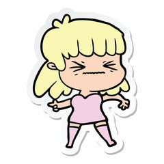 sticker of a cartoon woman