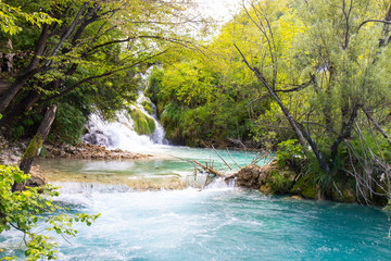 Waterfalls in the Plitvice lakes National Park