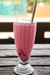A glass of traditional Indian drink Faluda.