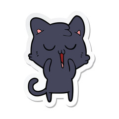 Obraz premium sticker of a cute cartoon cat