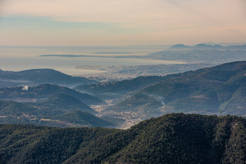 View of the French Riviera from a height of 1000 meters