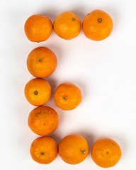 Letter E of tangerines