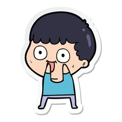 sticker of a cartoon man staring
