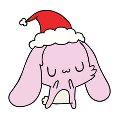 christmas cartoon of kawaii rabbit