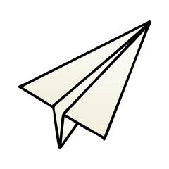 gradient shaded cartoon paper plane