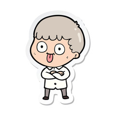 sticker of a cartoon man staring