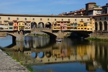 The Ponte Vecchio in Florence over Arno river. Italy.