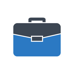 Briefcase Glyph Related Vector Icon. Isolated on White Background.