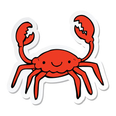 sticker of a cartoon crab