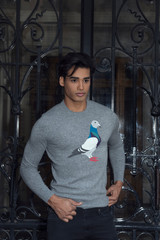 Fashion portrait of young handsome man.