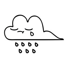 line drawing cartoon storm rain cloud