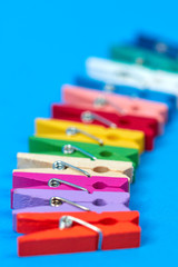colored wooden mini  clothespins